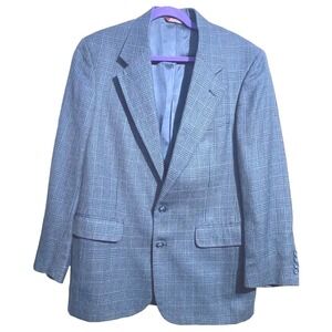 Corbin black and blue glen-check two button sport coat blazer suit jacket 44‎